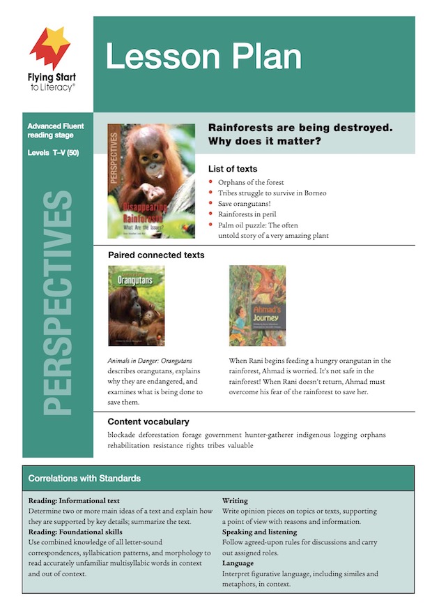 Perspectives Disappearing Rainforests: What Are the Issues? Lesson Plan